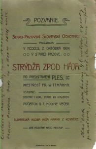 Prvá zachovaná pozvánka na divadelné predstavenie v Pazove