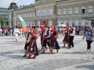 Záber zo sprievodu Slovanov