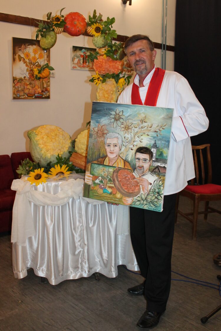 Master Chef Carving Pavel Chrťan so svojou prvou olejomaľbou