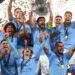 ISTANBUL, TURKEY - JUNE 10: Ilkay Guendogan of Manchester City lifts the UEFA Champions League trophy after the team's victory in the UEFA Champions League 2022/23 final match between FC Internazionale and Manchester City FC at Atatuerk Olympic Stadium on June 10, 2023 in Istanbul, Turkey. (Photo by Michael Regan - UEFA/UEFA via Getty Images)