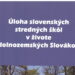 Úloha slovenských stredných škôl v živote dolnozemských Slovákov