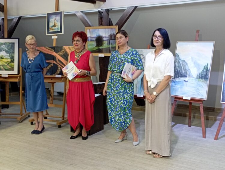 Z otvorenia výstavy: Anna Žolnajová-Barcová, Steluța Guțiu, Anca Corfu a Daniela Barbulov-Popov