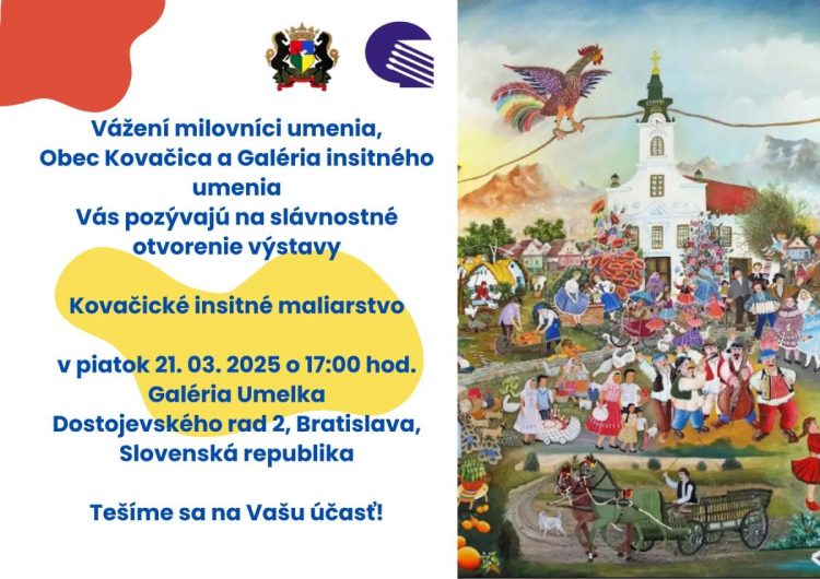 Pozvánka na výstavu Kovačické insitné maliarstvo v Bratislave
