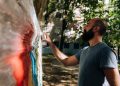 Aleksandar Bunčić počas umeleckej akcie (Foto: MSUV/promo)