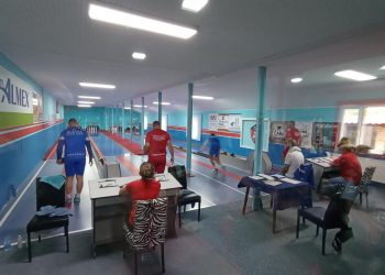 Záber zo zápasu KK Dolina Padina – KK Slávia Kovačica