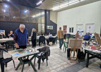 Záber z vlaňajšieho výtvarného tábora v Starej Pazove