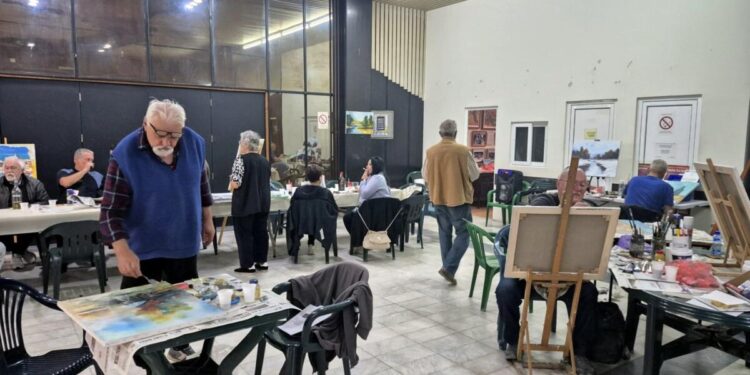 Záber z vlaňajšieho výtvarného tábora v Starej Pazove