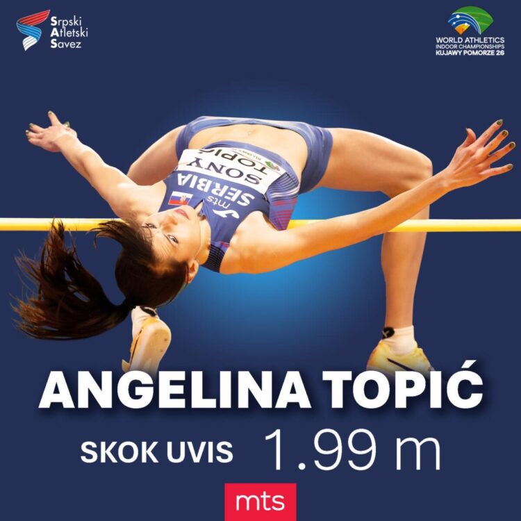 Angelina Topićová preskočila 199 centimetrov (Foto: Foto: www.facebook.com/SrpskiAtletskiSavez)