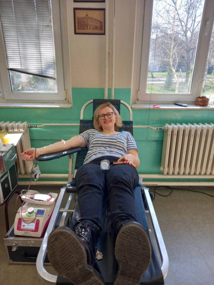 Kolegyňa Mária Vršková na odberateľskom kresle