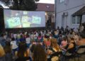 Záber z premietania filmu