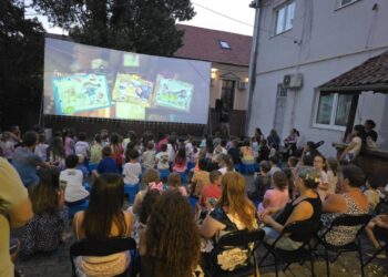 Záber z premietania filmu